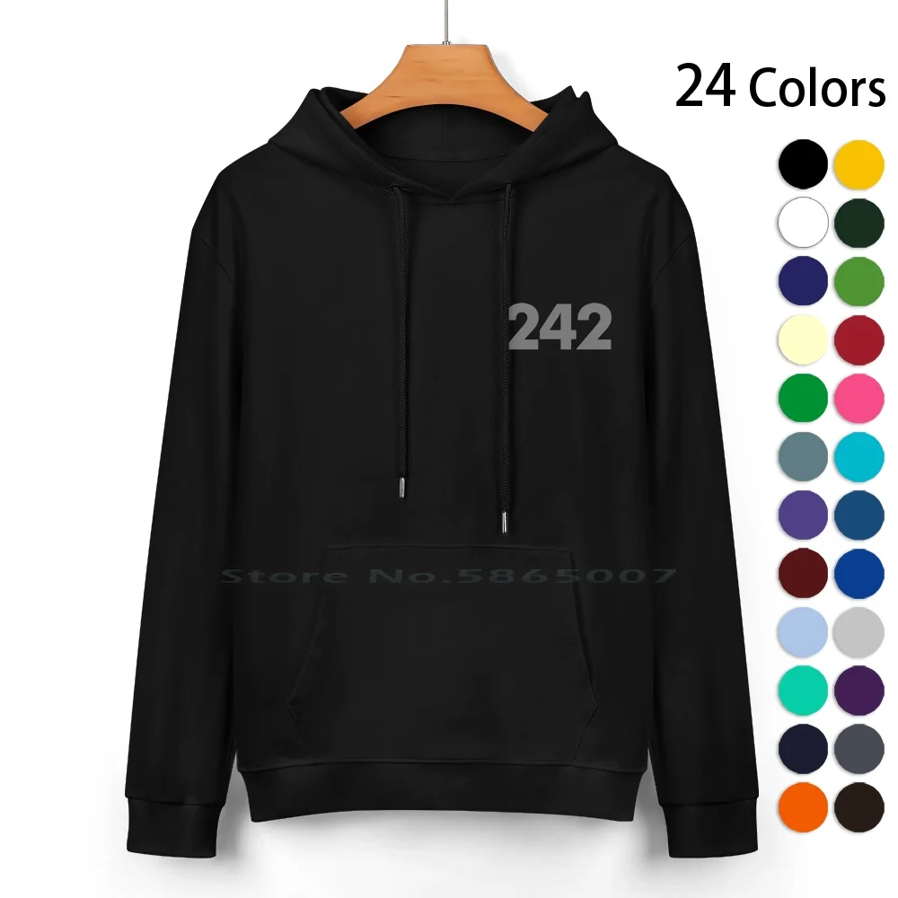 242 Pure Cotton Hoodie Sweater 24 Colors 80s Front Industrial 242 Ebm Belgium 100% Cotton Hooded Sweatshirt For Women Men