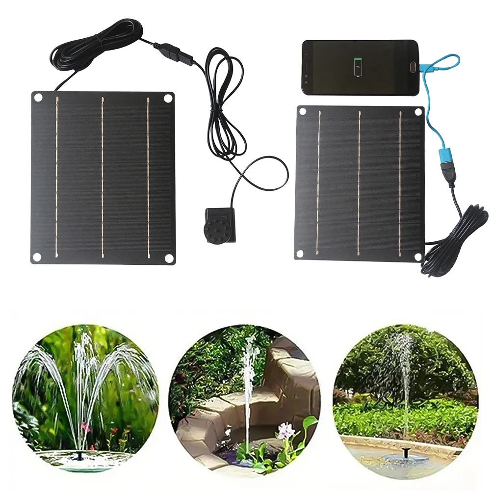 

6W DIY Solar Powered Water Fountain with 6 Nozzles Solar Panel Powered Water Fountain for Bird Bath Pond Garden and Other Places