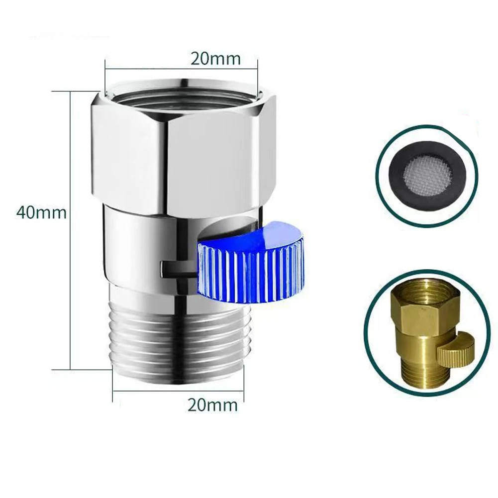 Shower Head Quick Switch Alloy Hot And Cold Water Inlet Valve Bathroom Water Heater Stop Valve Switch With Water Stop Regulator