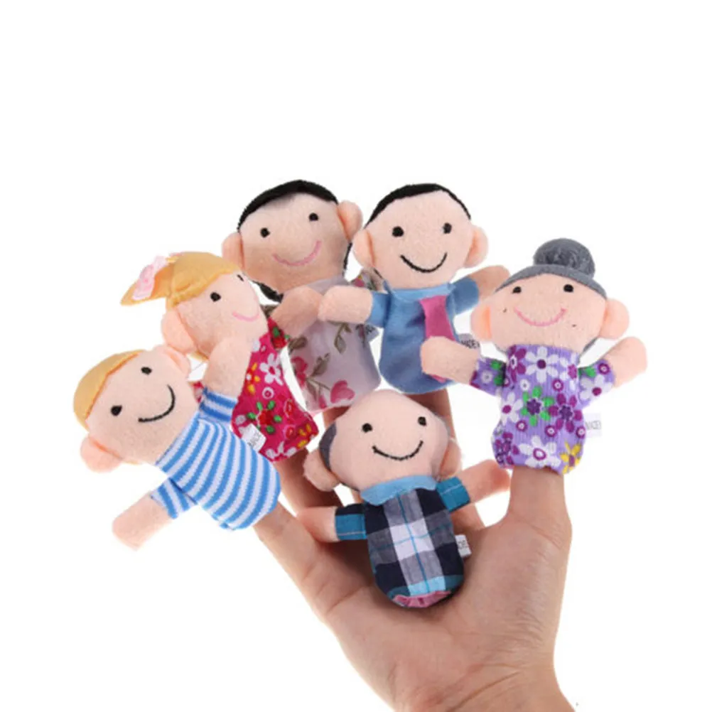 6Pcs Family Finger Puppets Kids Adults Interactive Storytelling Props Compact Design Strong Inner Elastic for Sunday School