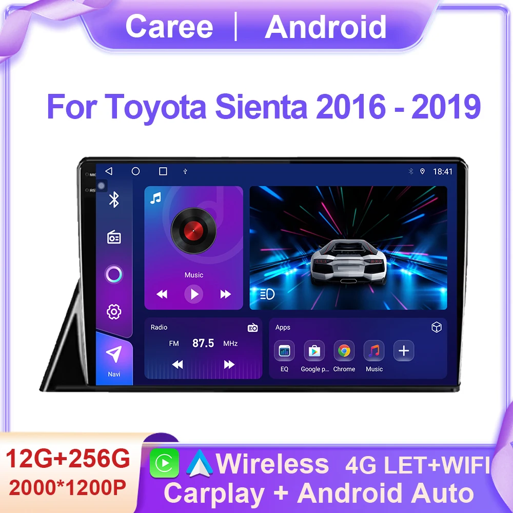 

Android 14 For Toyota Sienta 2016 - 2019 Car Radio Multimedia Player GPS Navigation LTE 8 Core Head Unit WIFI 4G BT No 2 Din DVD