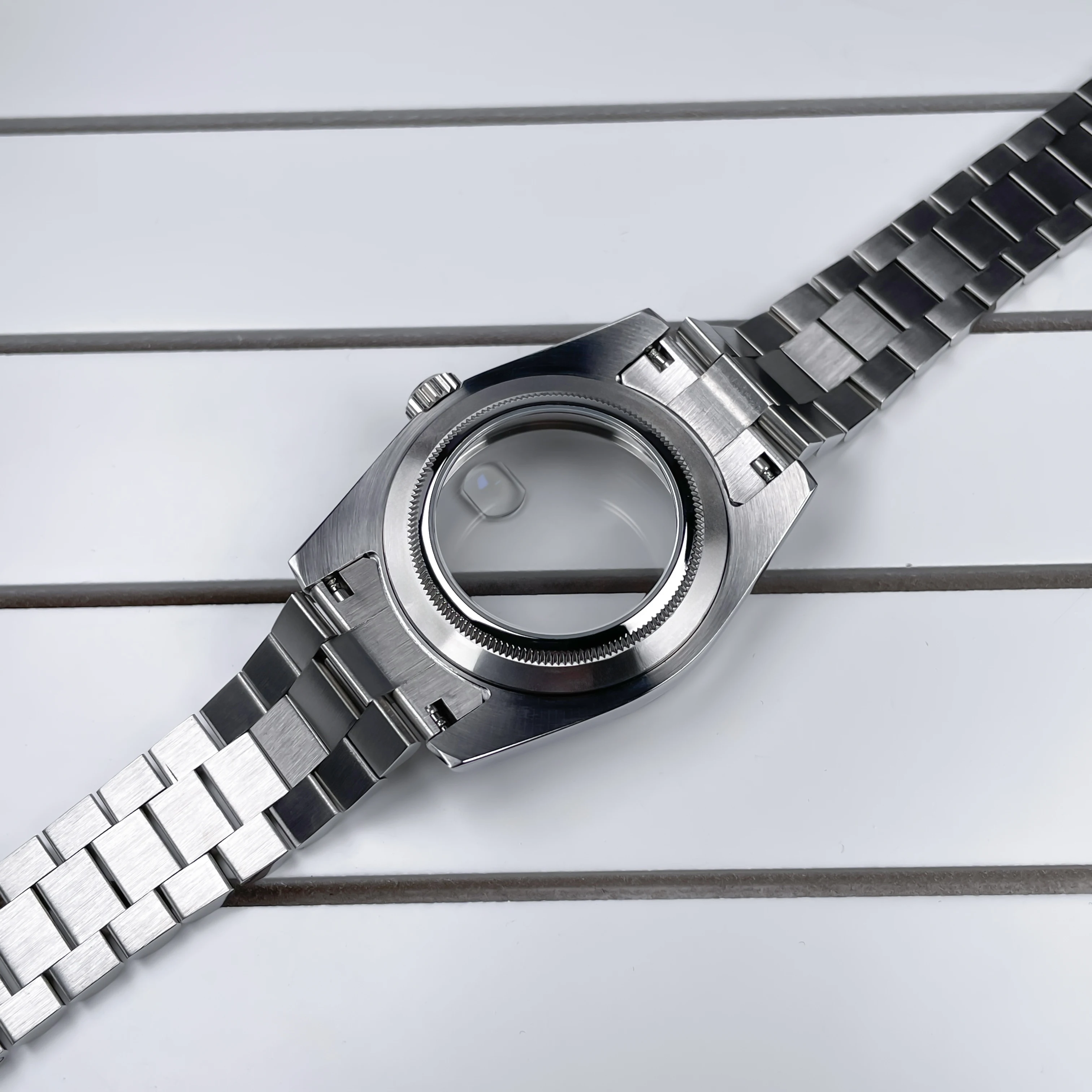 NH35 Case 39mm Stainless Steel President Bracelet Sapphire Glass Seik Mod Skx Parts Replacemet Case Fit Nh35 Nh36 Movement Watch