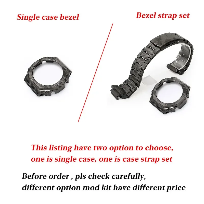 Para Casio GA-2100/2110/B2100 GM-2100/GBM2100 caja de metal de camuflaje modificada correa de reloj accesorios de correa de reloj de caucho flúor