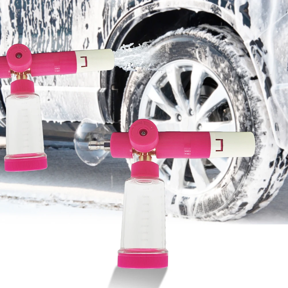 

Флакон-распылитель для пены 100 мл с быстроразъемным соединением 1/4 дюйма, пистолет для мойки под давлением, регулируемый распылитель пены для чистки автомобилей и внедорожников