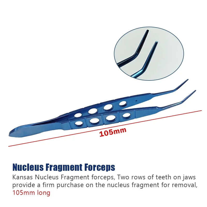 

1pcs 105mm Autoclavable Ophthalmic Tweezers Nucleus Fragment Forceps Titanium Ophthalmic Surgical Micro Instruments