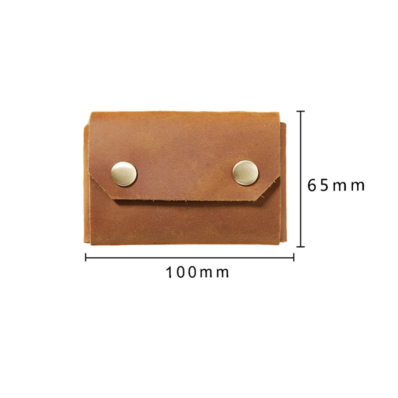 Genuine Leather Card Wallet Retro Handmade Business Credit Card Holder Coin Purse Vintage Card Case Pouch for Men Money Clip