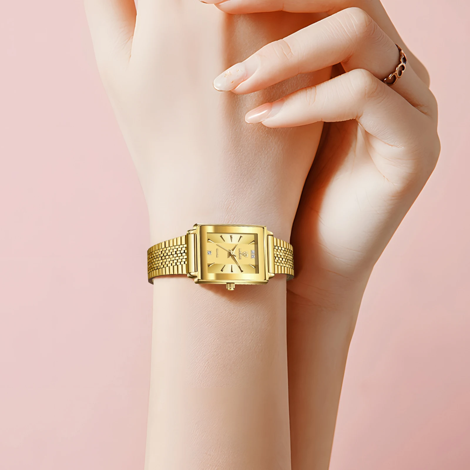 LIEBIG الفولاذ المقاوم للصدأ حزام الوقت ساعة أنيقة كوارتز ساعات المعصم بسيطة موضة ساعات أوتوماتيكية للنساء Relogio Feminino #2