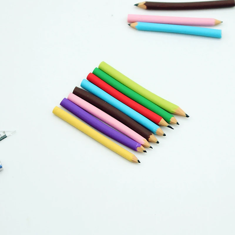 5 unids/set casa de muñecas Mini lápices de colores modelo bolígrafos en miniatura juego de simulación juguete casa de muñecas suministros de papelería escolar Accesorios