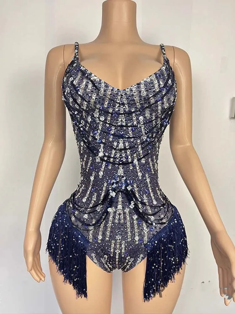 

High Quality Hot Stamping Tassel Sexy Suspender Jumpsuit 2024 New Fashion Custom Women'S Clothing