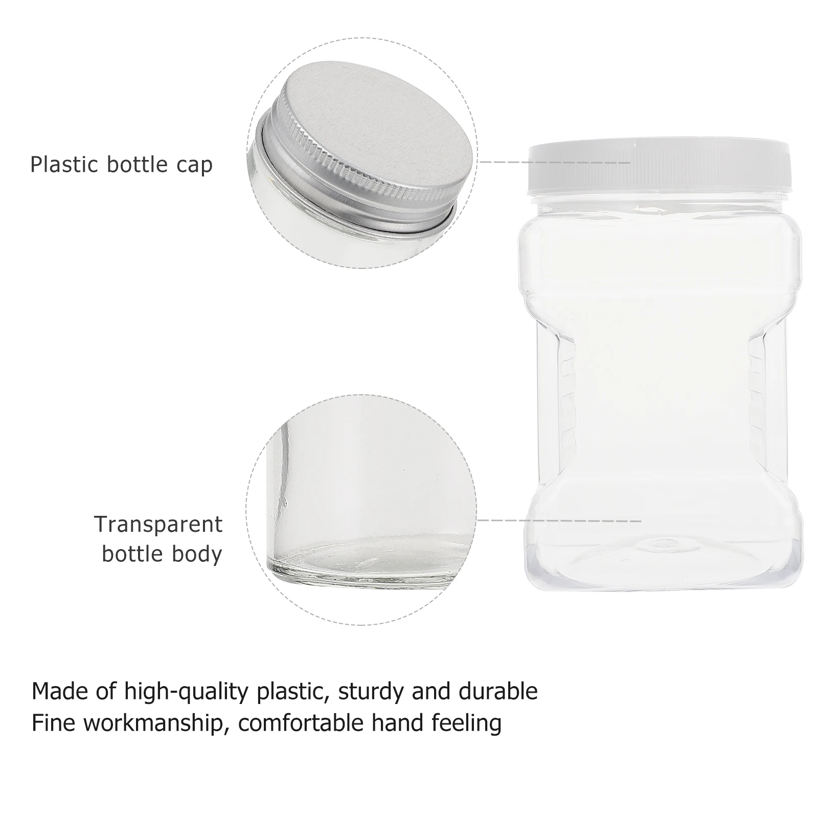 

4pcs Grade PET Bottles Clear Storage Honey Sugar Containers Transparent Storage Jars for Baby Food Spices Party Use Plastic