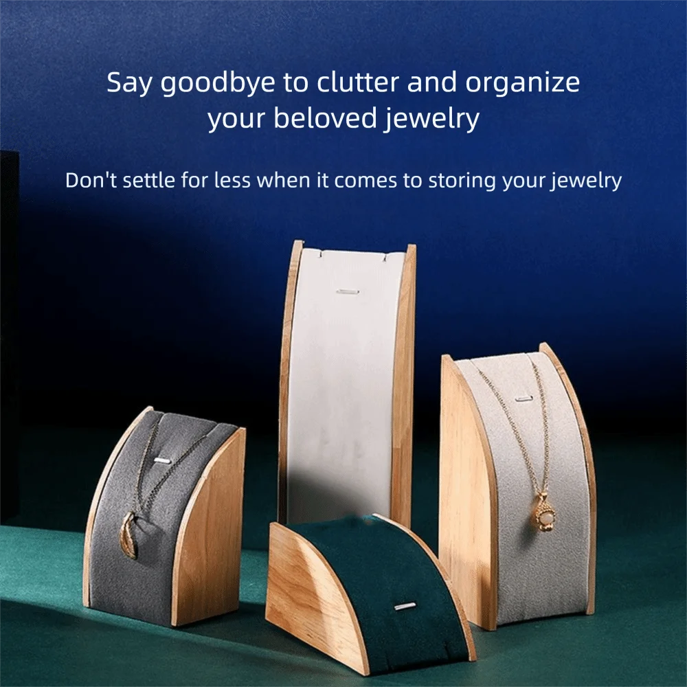 High Quality Wooden Display Stand Portable Curved Jewelry Storage Rack Multifunctional Counter Display Props