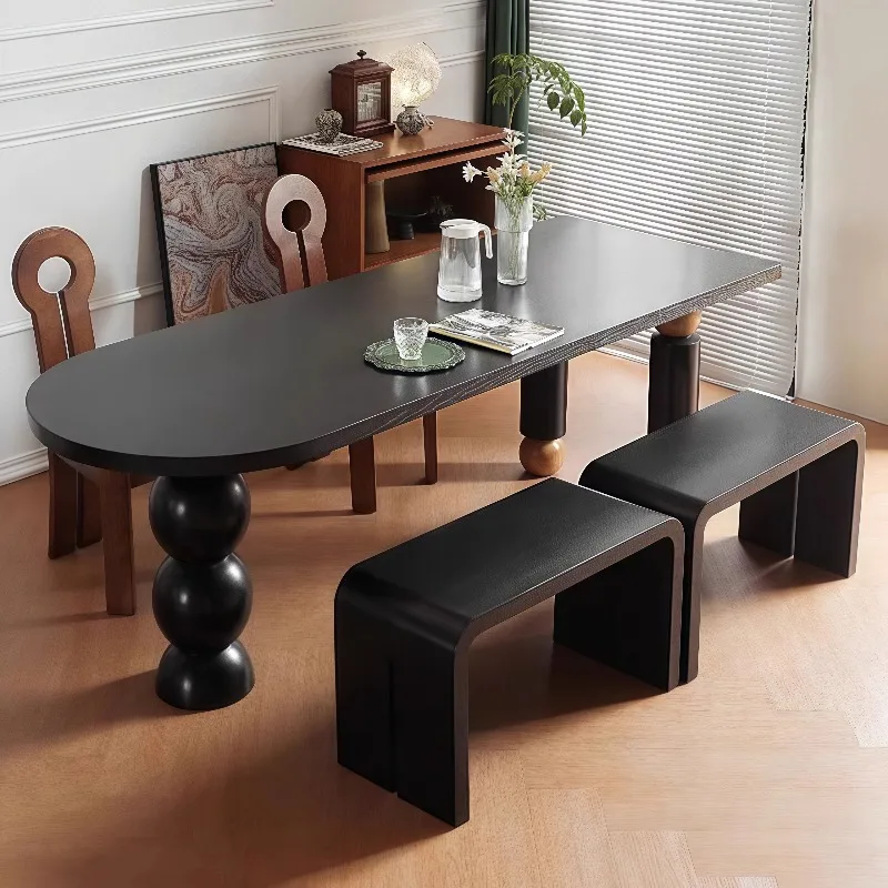 Extendable Dining Table Luxury Wood Modern Dining Room Furniture Space Saving Design Home Kitchen Restaurant Use Professional