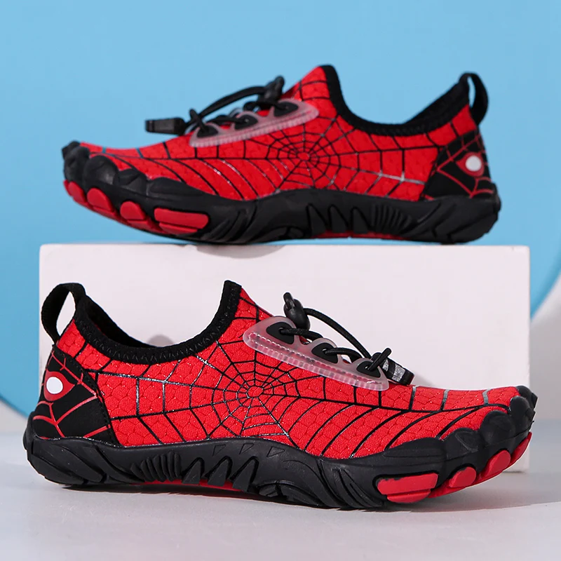 Kids Aqua Shoes Beach Diving Shoes Drifting Equipment Quick Drying Breathable Spider Web Design Upstream Footwear Size 28-37