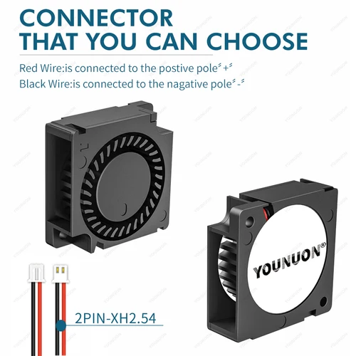 Imagen 2 del producto YOUNUON doble rodamiento de bolas 30x30x10mm ventilador DC 5V/12V/24V 30mm 3010 Turbo ventilador de refrigeración ventilador enfriador de impresora 3D