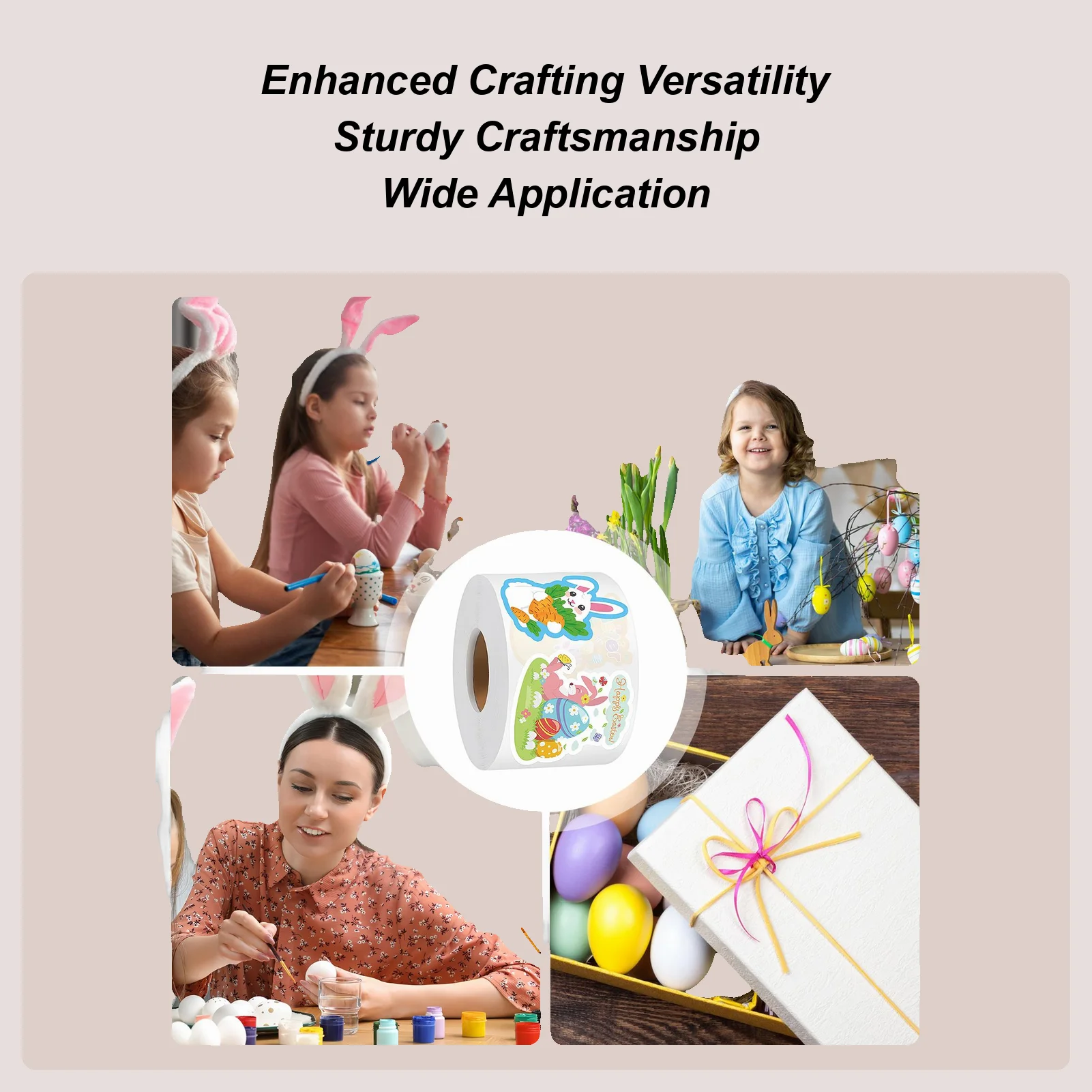 

Пасхальные наклейки для детей, 500 штук, самоклеящиеся наклейки в виде яиц, 8 дизайнов, водонепроницаемые наклейки с пасхальным кроликом в рулоне для конвертов и открыток