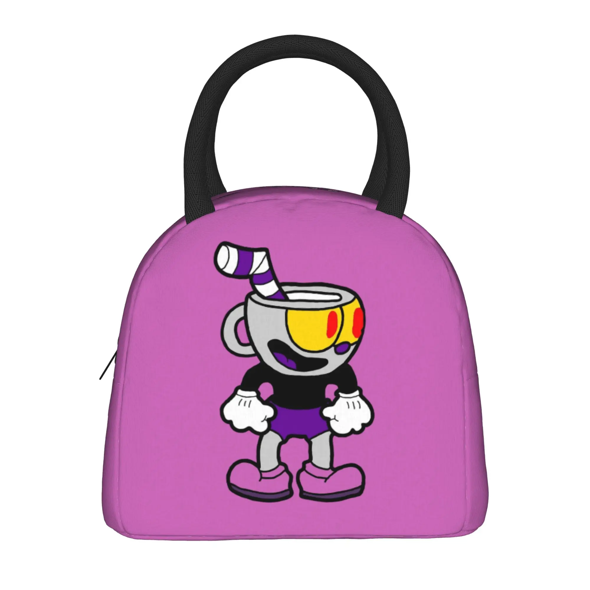 Cupheads And Mugmans Cartoon  Insulated Lunch Bag Cooler Bag Lunch Container  High Capacity Tote Lunch Box College  Outdoor