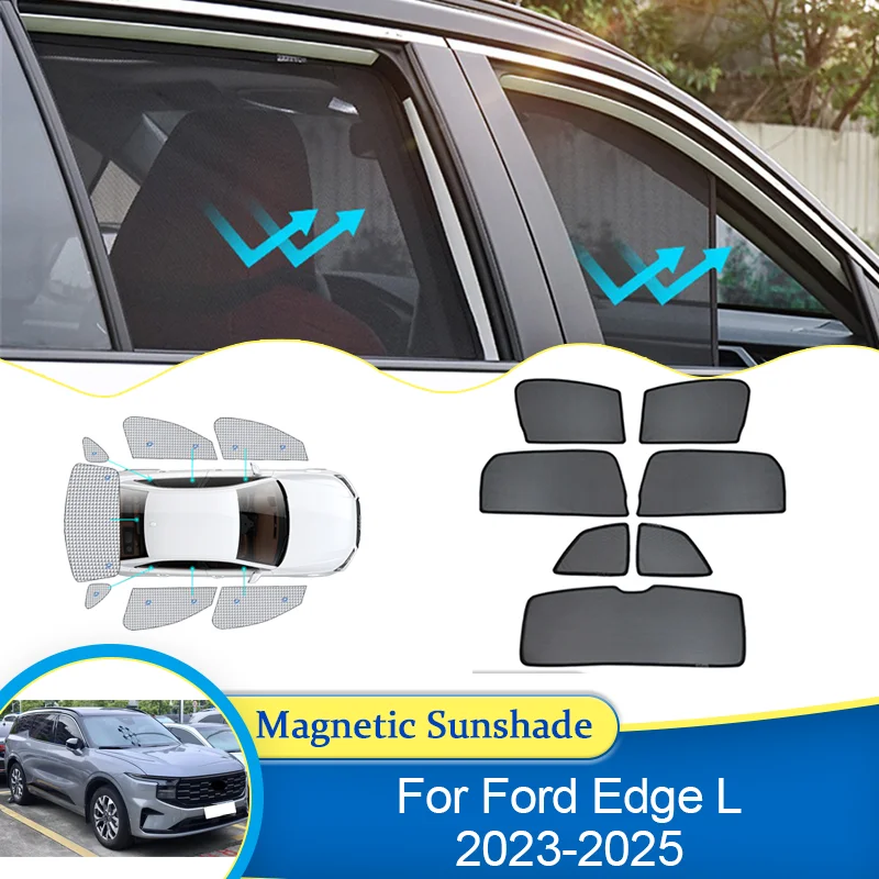 

Для Ford Edge L CDX706 2023 2024 2025 Щит Магнитный Блокирующий Оконный Шторка Солнцезащитный Козырек Приватность Затенение Авто Козырек Аксессуары