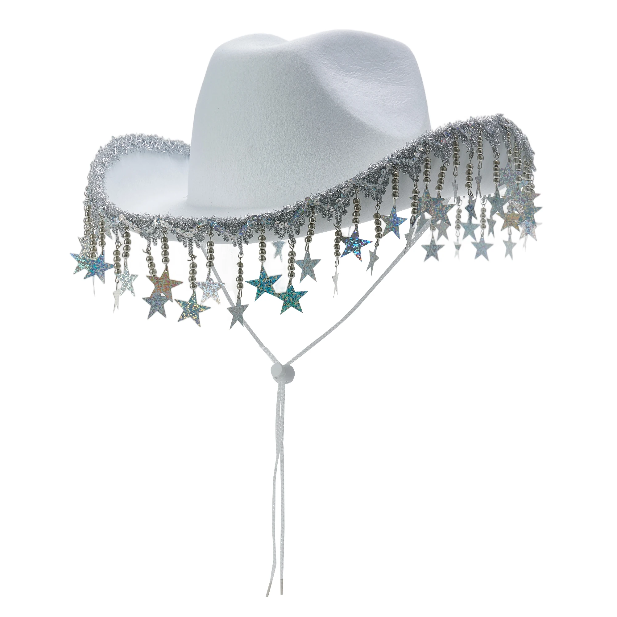 قبعات رعاة البقر الأنيقة المصنوعة من حجر الراين للجنسين مع حافة واسعة وتصميم فيدورا أنيق للمغامرات الخارجية والسفر