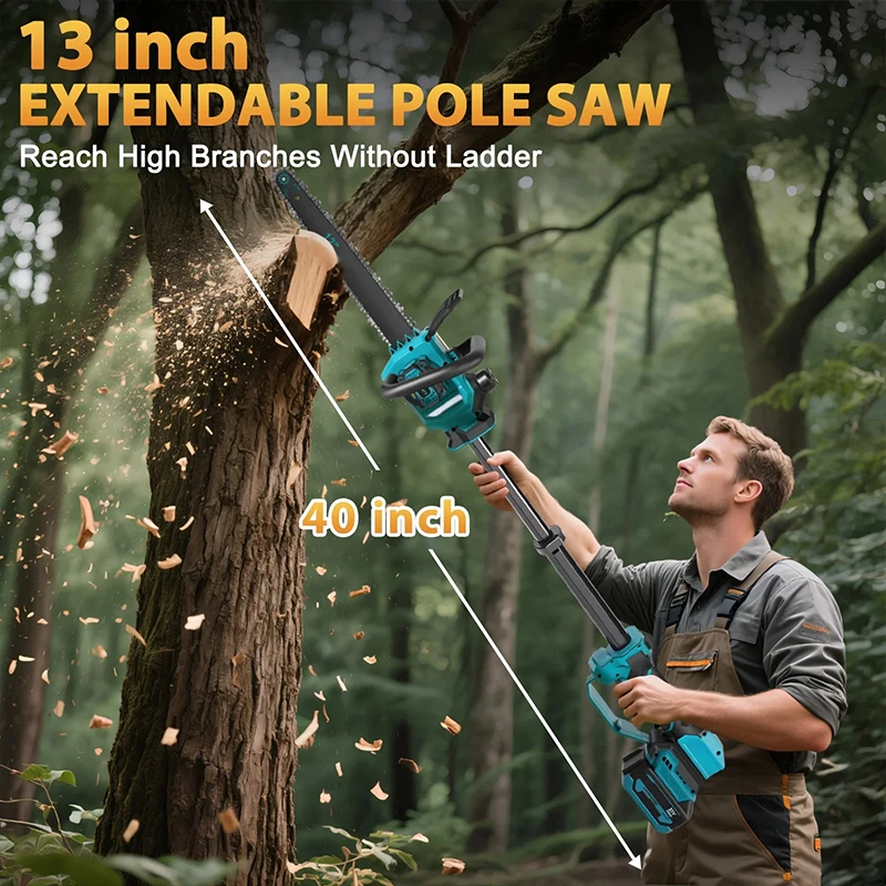 12-inch borstelloze motor geïn - Pole Saw Cordless Telescopic recensie en prijs