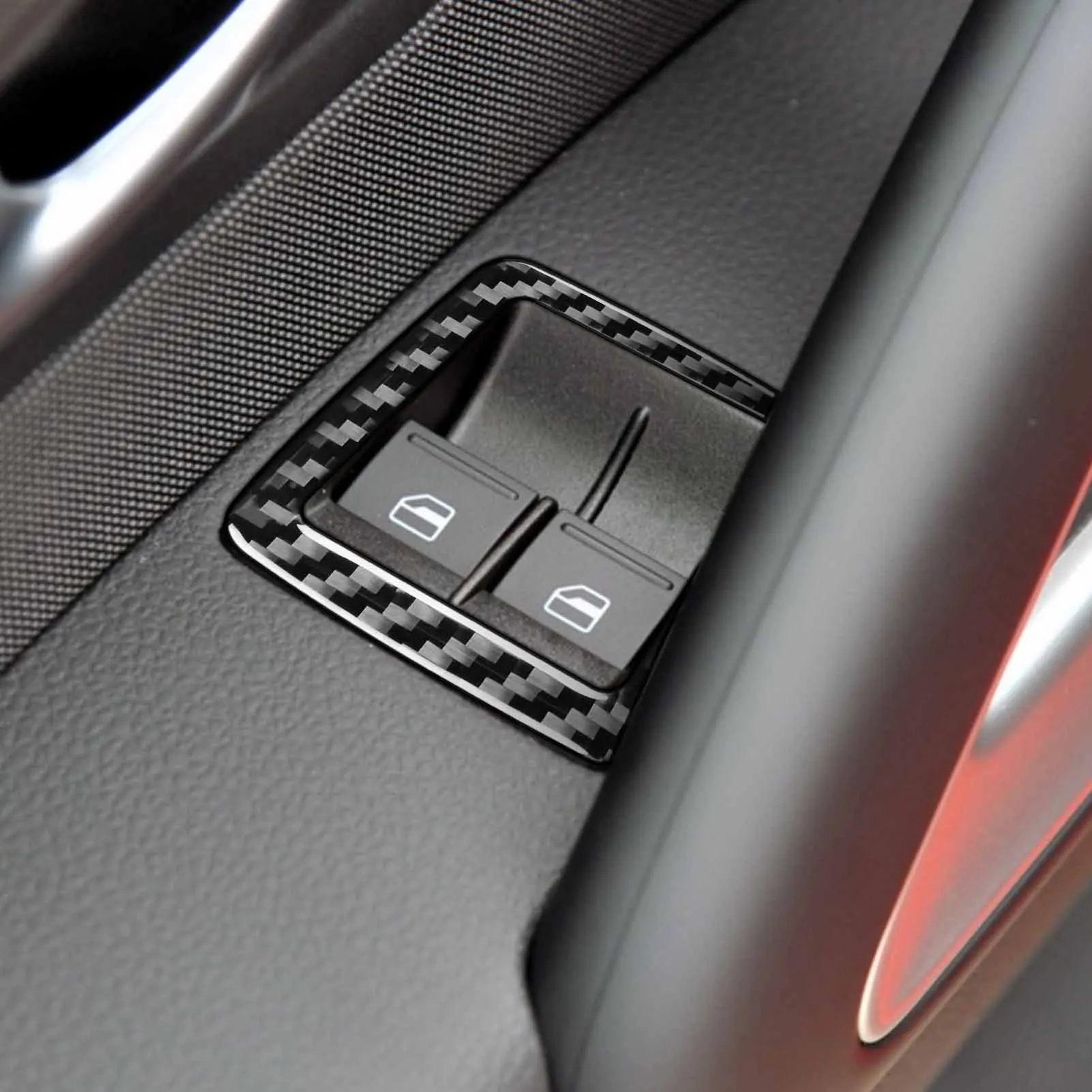 For VW Scirocco 2009 2010 2011 2012 2013 2014 2015 2016 Accessories Carbon Fiber Car Interior Window Button Frame Trim Sticker
