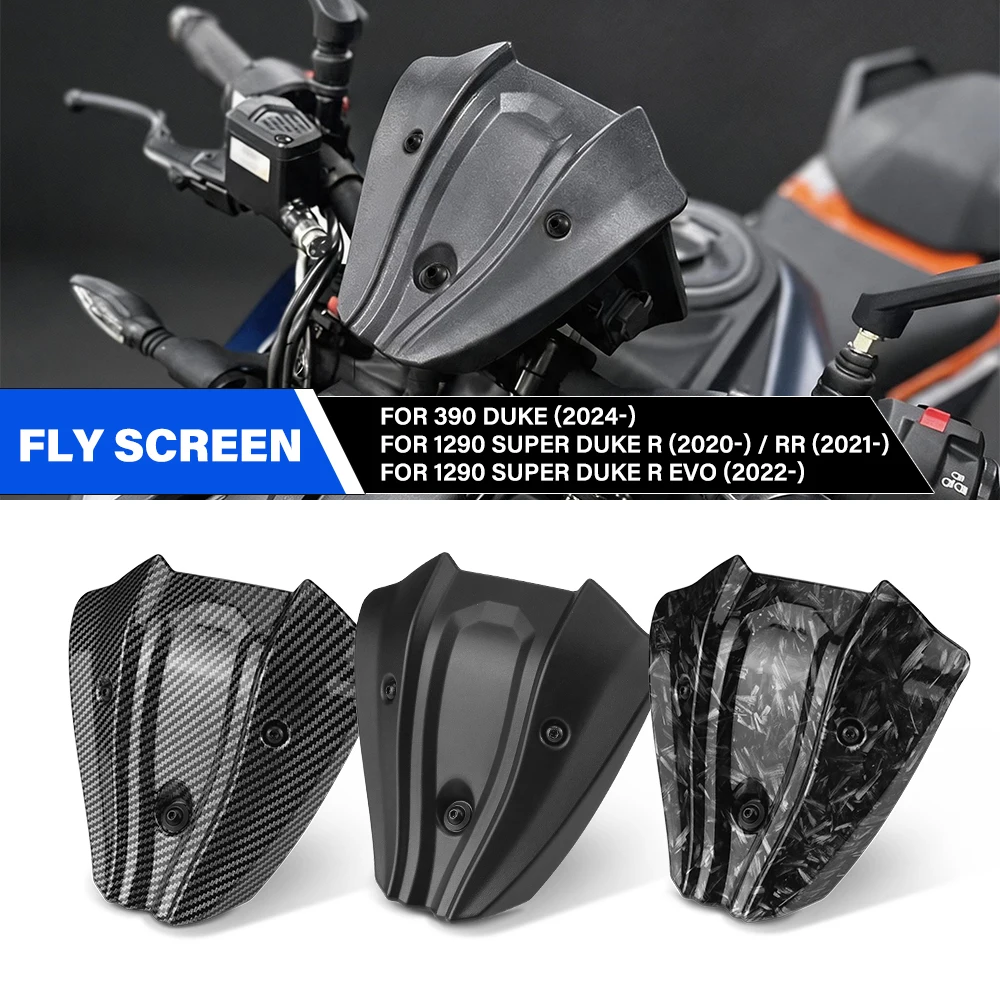 For 1290 Super Duke R RR EVO (2020-) For 390 Duke (2024-) Front Fly Screen Windshield Wind Deflector Motorcycle Accessories