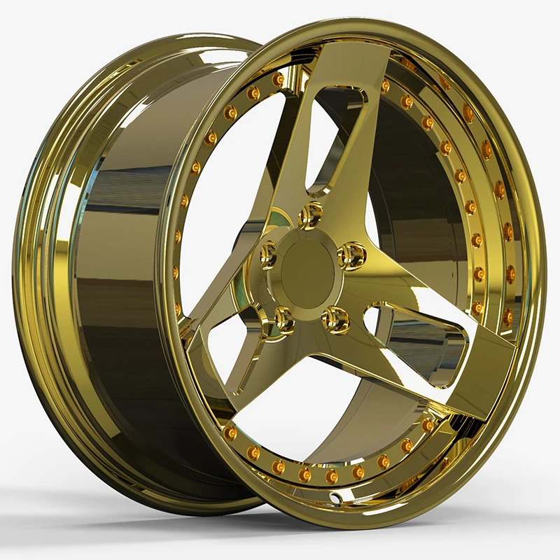 

24k Golden Chrome Polish Custom Forged Wheels Car Rims Passenger Car Tyre