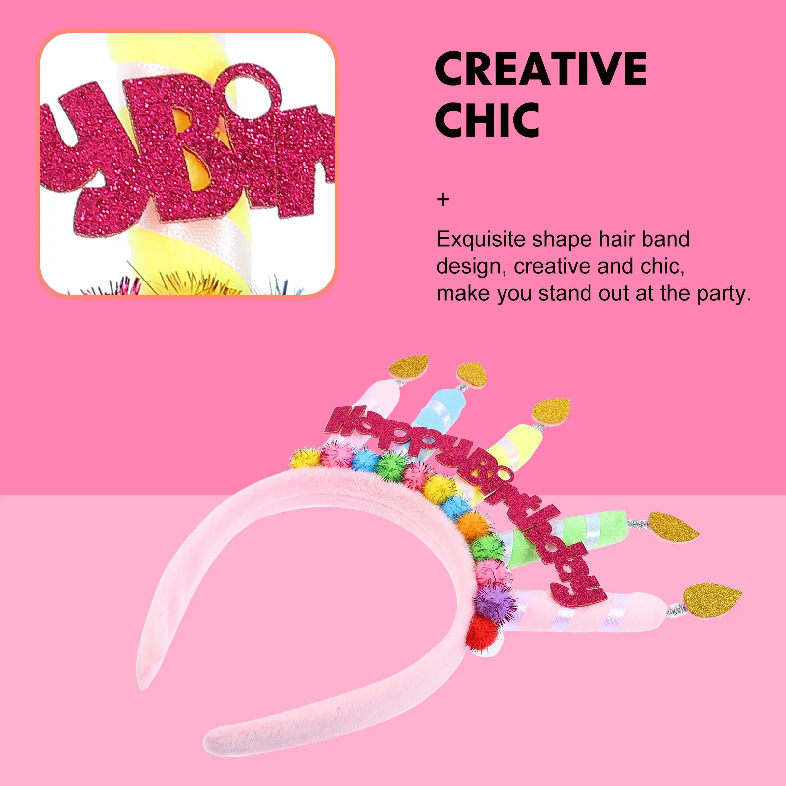 

Birthday Party Headband Creative Cloth Cake Hairband Photo Prop Hair Accessory Party Headband Cloth Hairband