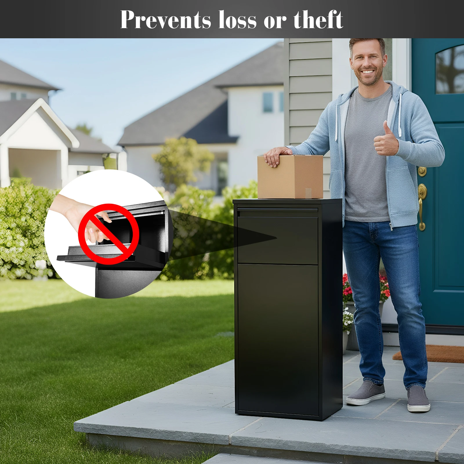 

Запираемая коробка для хранения посылок, большая вместительная коробка для переднего крыльца, устойчивая к атмосферным воздействиям для дома, крыльца, бордюра