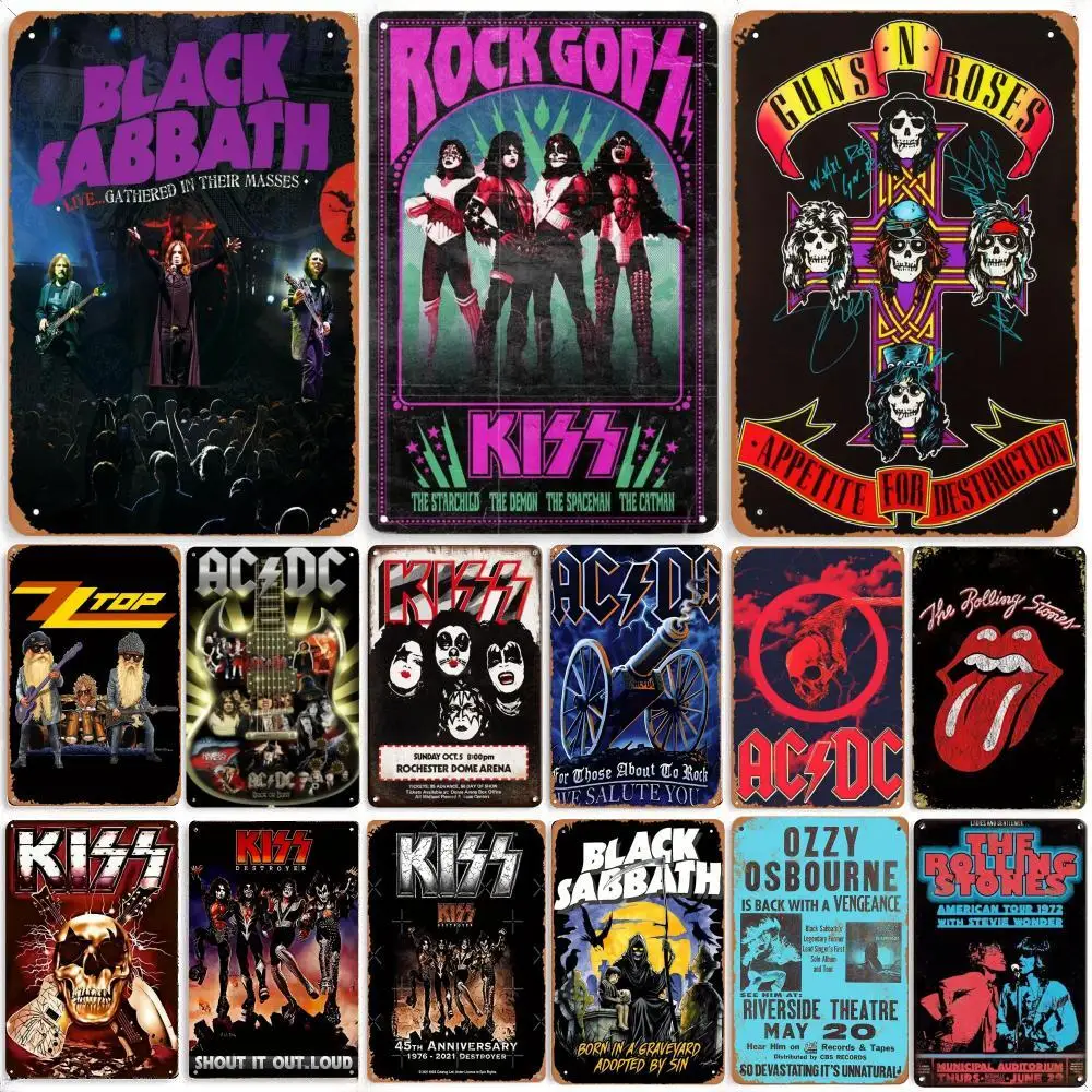 Classics Rock Band “Kiss Revenge” Vintage Art Metal Poster Tin Sign Retro Man Cave Music Club Bar Pub Cafe Decorative Plaques