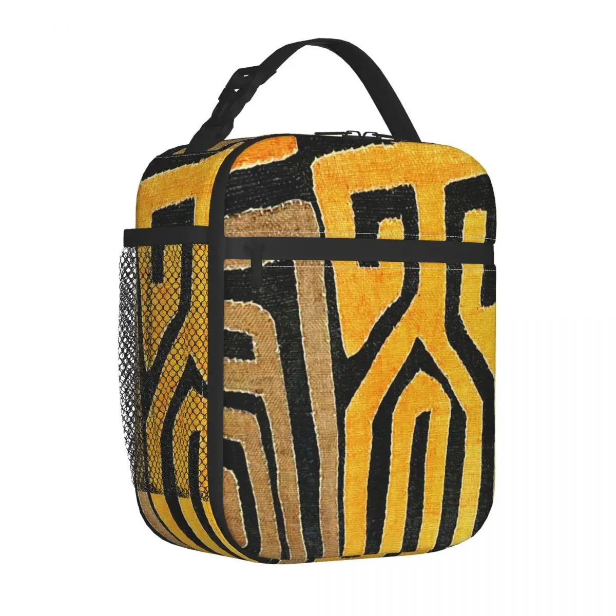 Contemporary African Mud Cloth Insulated Lunch Bags Cooler Bag Reusable Ancient Portable Tote Lunch Box for Men Women School