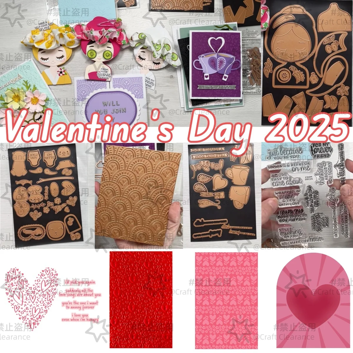 

Craft Clearance Valentine Metal Cutting Dies Clear Stamps Stencil Hot Foil For Wax Stamper DIY Scrapbook Craft Decoration