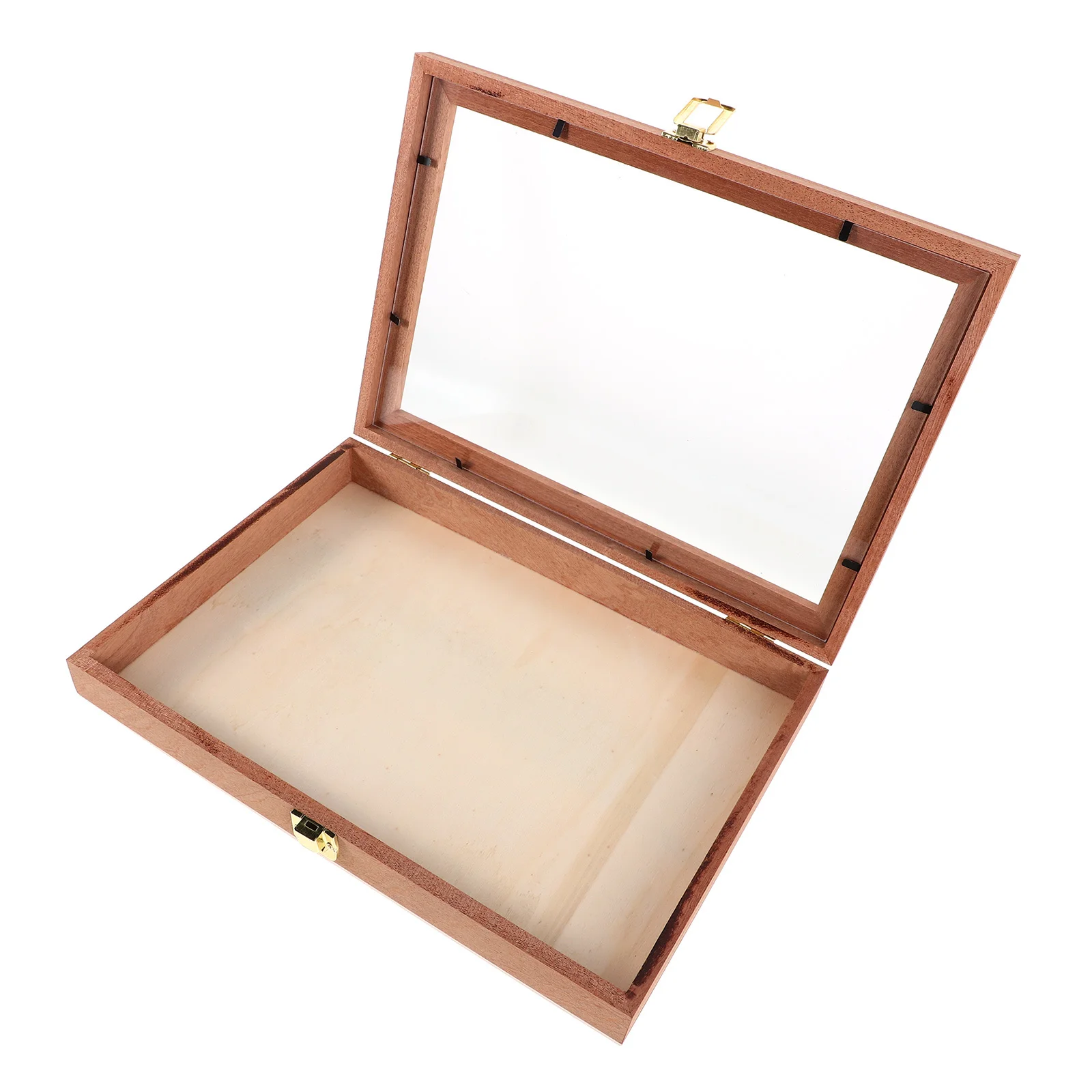 

Деревянный прямоугольный ящик для хранения с отделкой под натуральное дерево, прозрачный витринный кейс для сухоцветов, образцов бабочек, домашнего декора