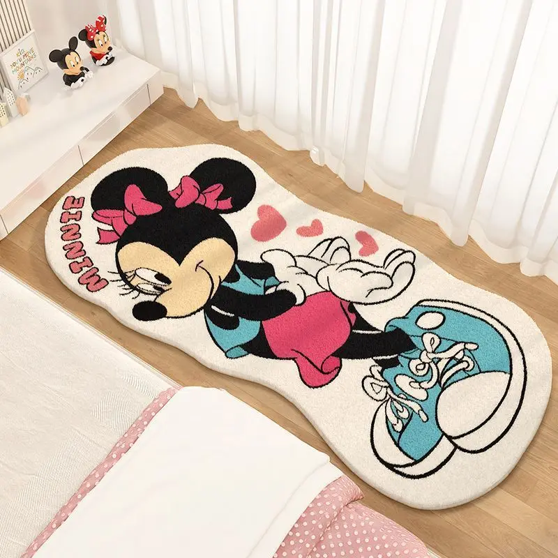 Disney Animation Mickey Mouse Fashion Home Carpet Minnie Irregular Living Room Rug Cartoon Mickey Bedside Creative Floor Mat