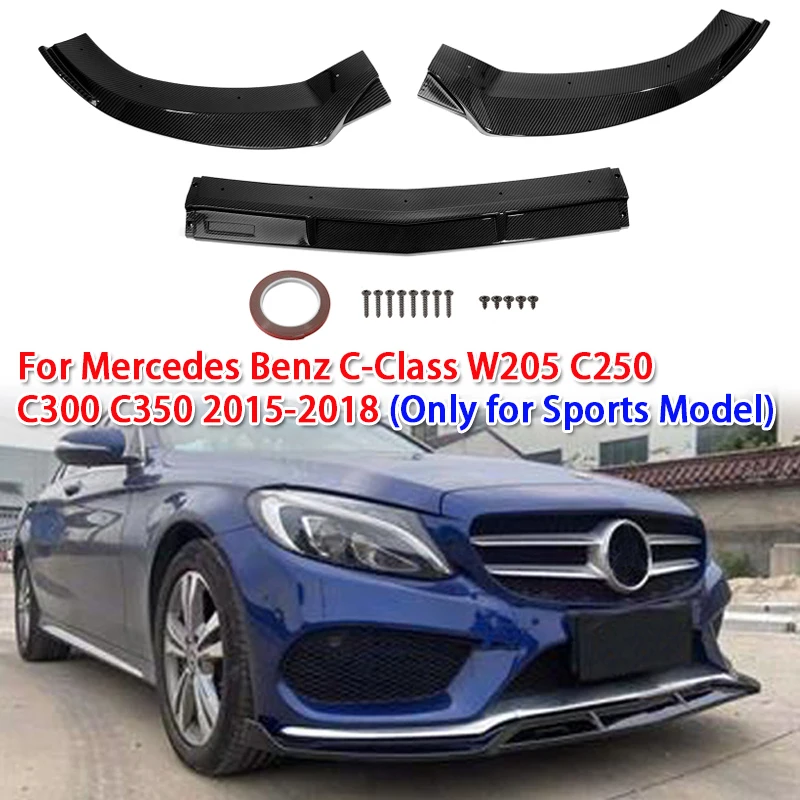 

Автомобильный передний бампер, спойлер для Mercedes Benz C-Class W205 C250 C300 C350 2015-2018 (только для спортивной модели)