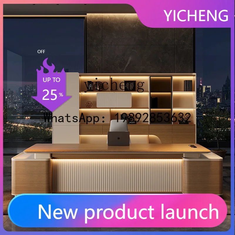 

BGZ7 Desk Chairperson President Taipan Desk Office General Manager High-end Atmospheric Table and Chair Combination