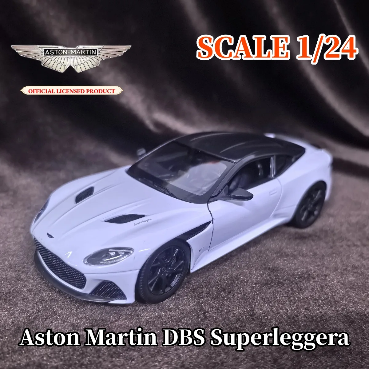 

Limited 1:24 Scale Aston Martin DBS Superleggera Car Model, Luxury Vehicle Miniature Replica Figure Kid Xmas Gift Toy