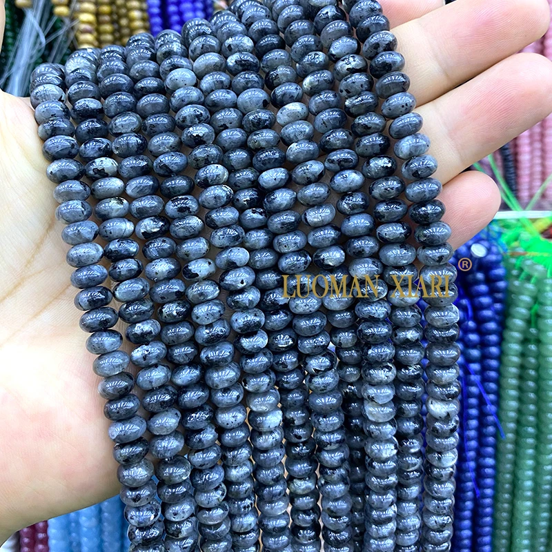 Großhandel Naturstein-Abakus 5x8mm Amazonit Rondell-Abstandshalter-Perlen für Schmuckherstellung DIY Ohrringe Armbänder Charms Zubehör – Detail 5