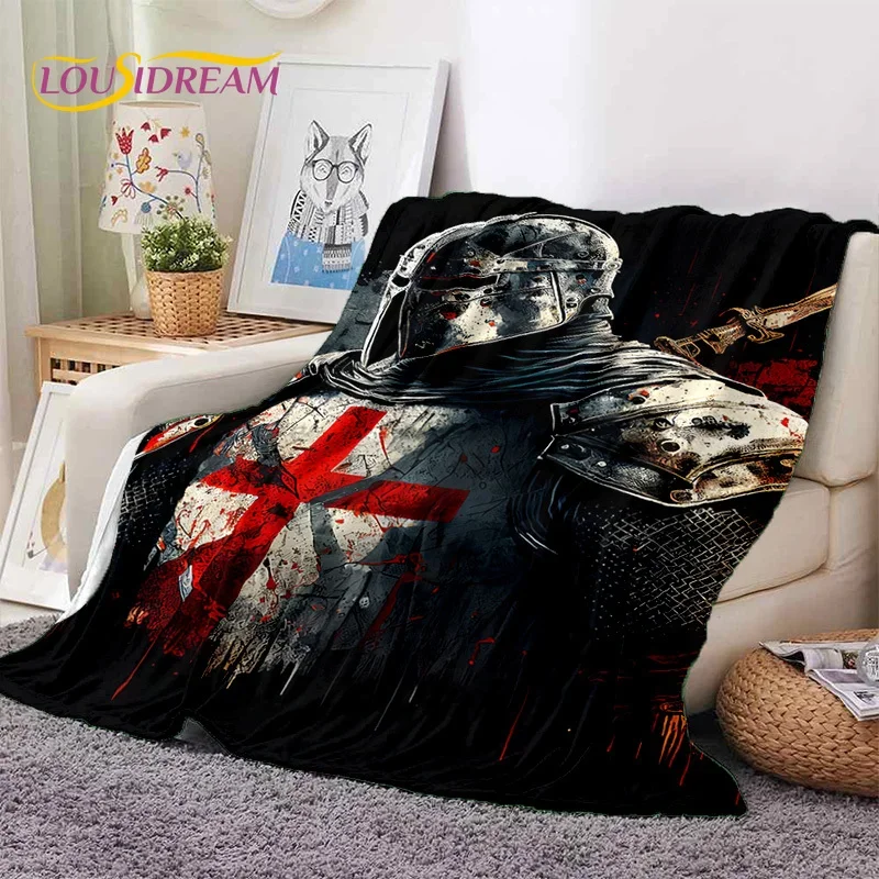 

Knight Templar Cavalier Crusaders Cartoon Soft Flannel Blanket for Beds Bedroom Sofa Picnic,Throw Blanket for Cover Outdoor Gift