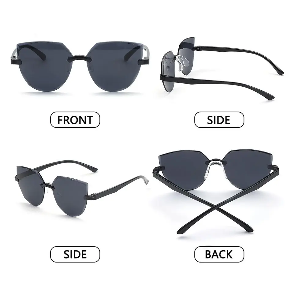 Accessories Candy Color Transparent Trendy Cat Eye Sunglasses Sunglasses for Women Eyewear Rimless