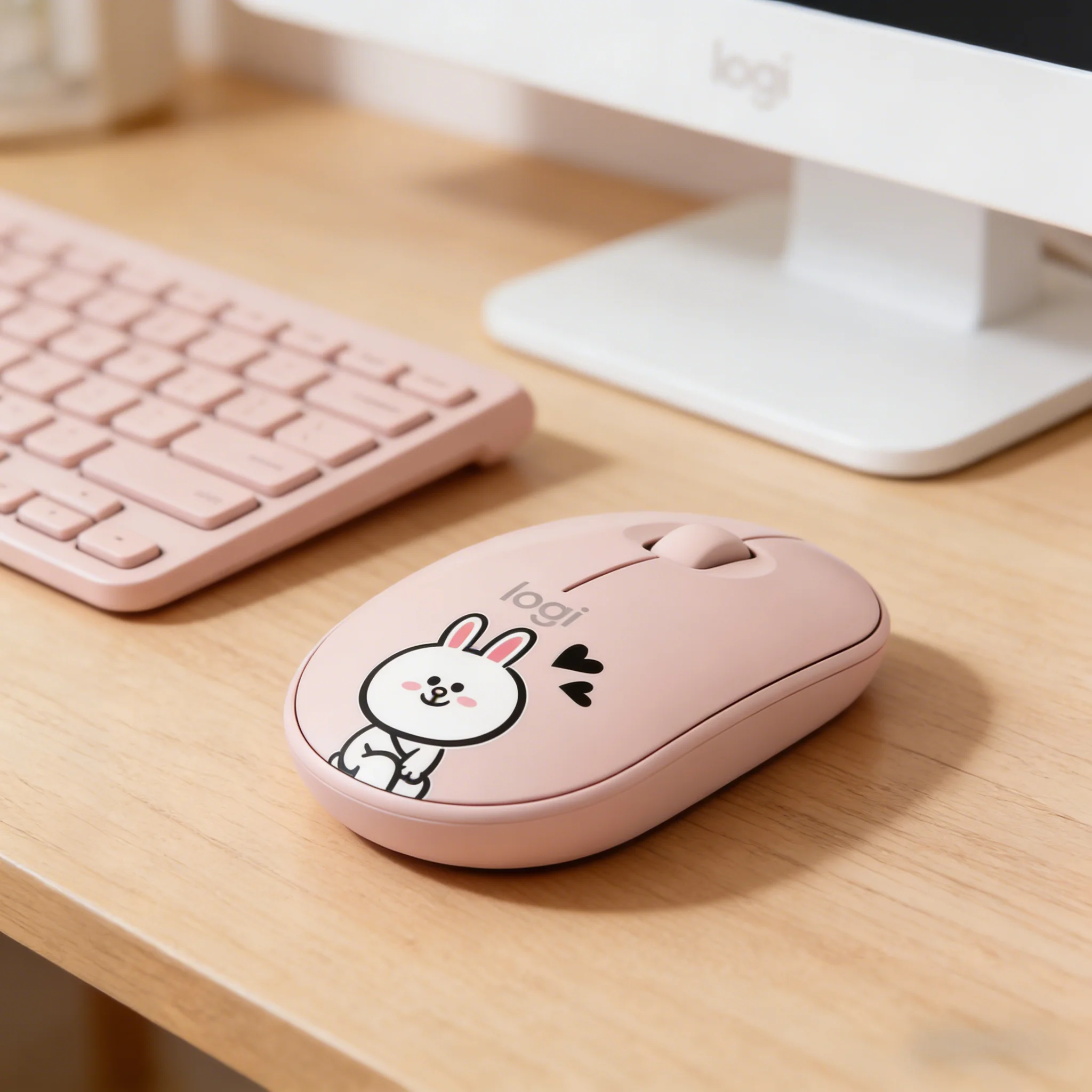 

Logitech M350 Pebble Line Friends Wireless Mouse Silent Dual Mode Bluetooth 2.4G 18-Month Battery for Laptop PC Office