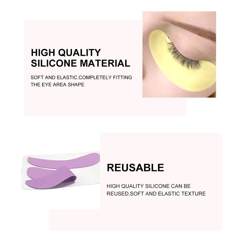 1-4Pairs Reusable Silicone Eye Pads Stripe Lash Lift Eyelash Extension Hydrogel Patches Under Eye Gel Patch Makeup Tool
