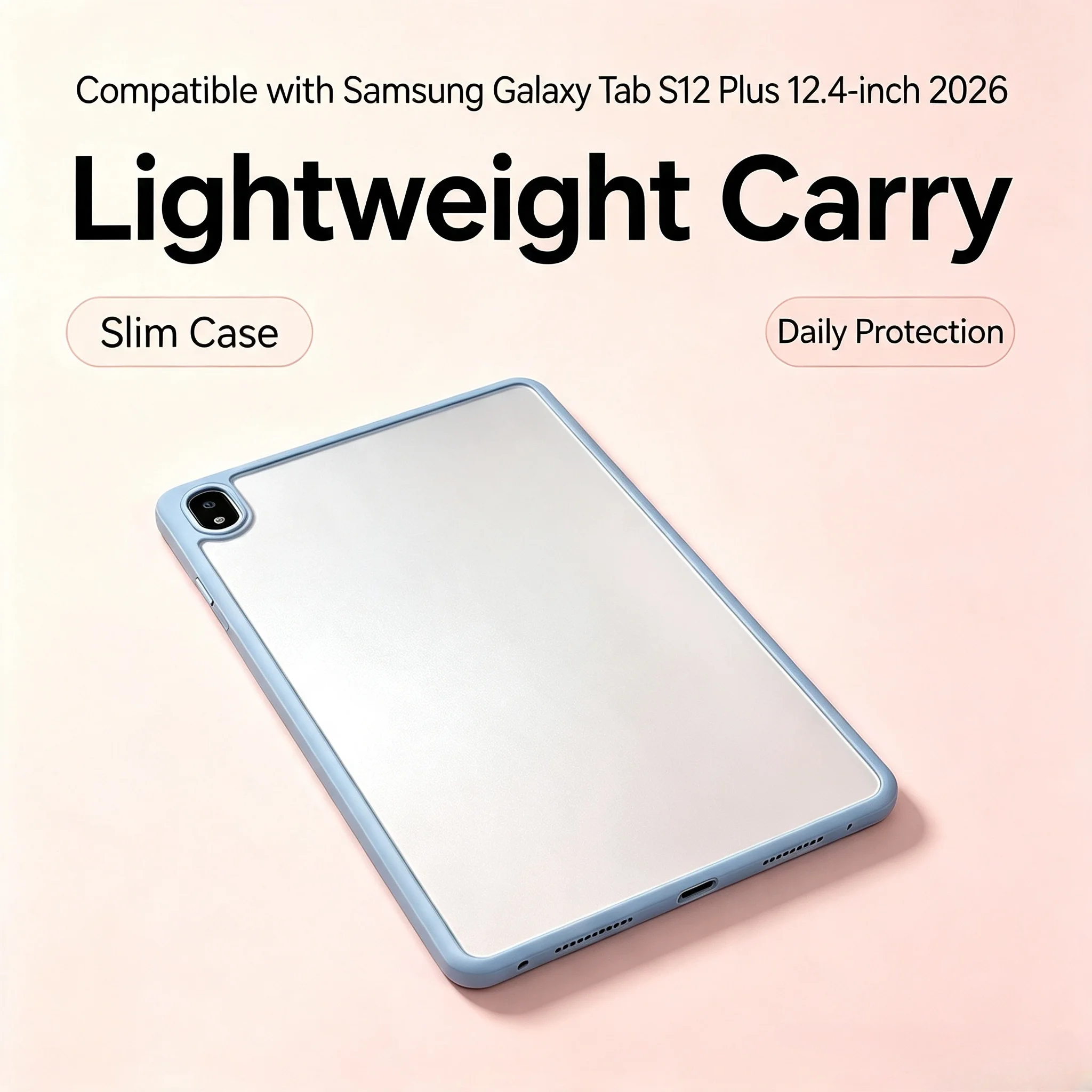 Matte Clear Hard PC Back Tablet Case for Samsung Galaxy Tab S12 Plus A11 A9 Plus 8.7 S11 S10 lite S9 FE 10.9 S8 11 S7 12.4 Cover