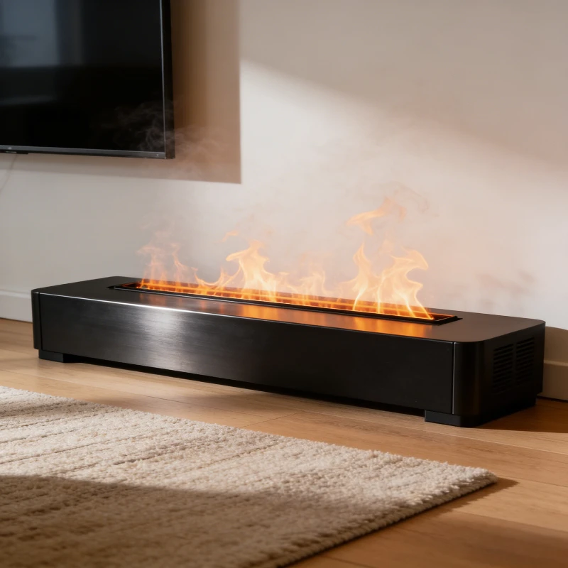 50cm Mini Water Vapor Fireplace Luxury Gold Mist Fireplace Flame Small Electric Steam Fireplace with 3D Flame & LED Lights