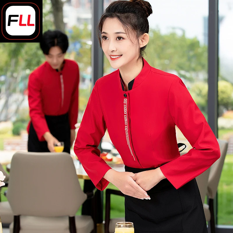 

Униформа для официантов отелей и ресторанов, униформа для персонала кафе с горячими блюдами и кондитерских, новые модели с длинными рукавами для мужчин и женщин на весну.