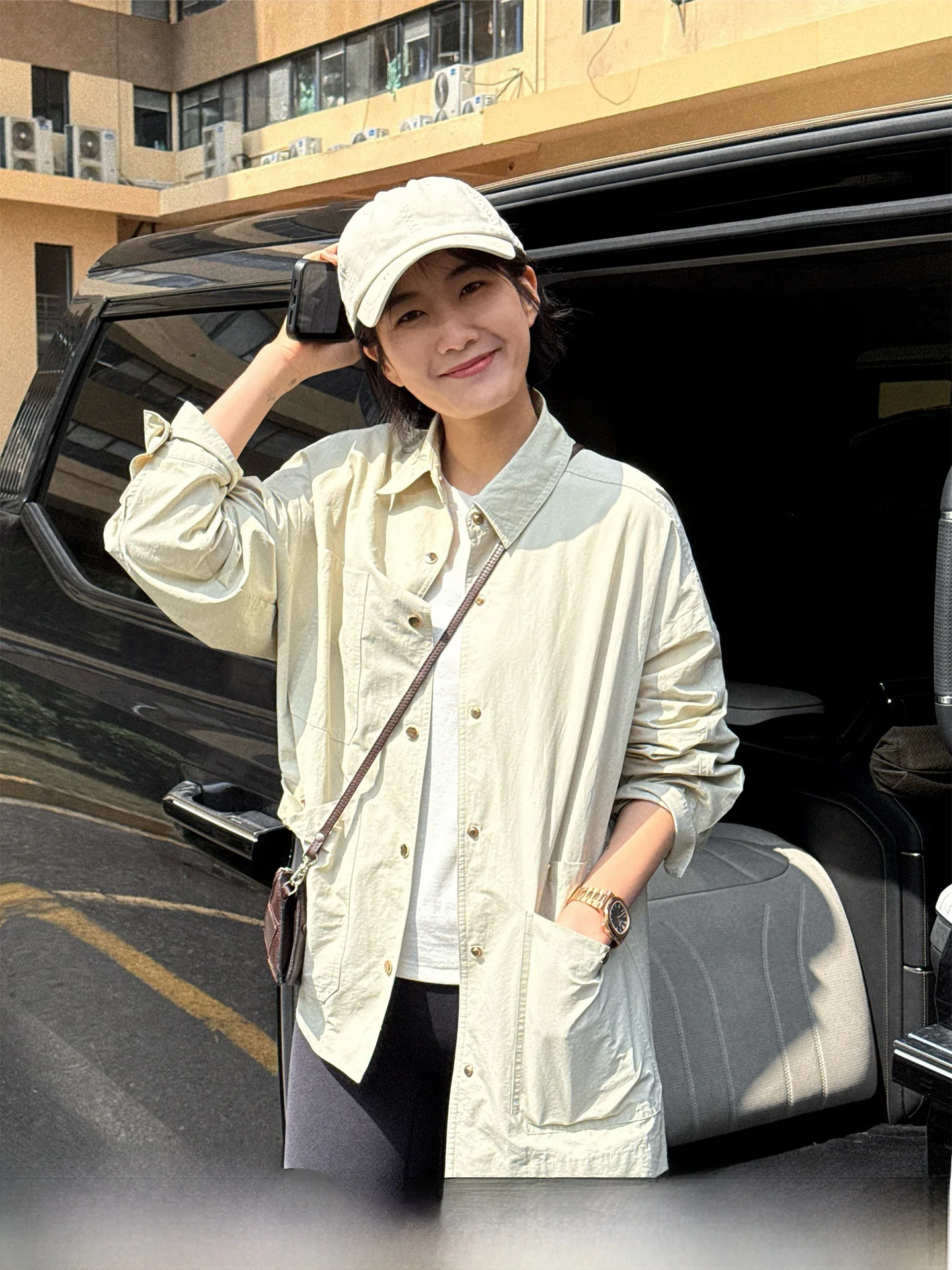 

Langqing Light Green Lapel Oversized Open Cardigan Style Women's Jacket Spring Summer Casual Workwear Coat Standard Fit