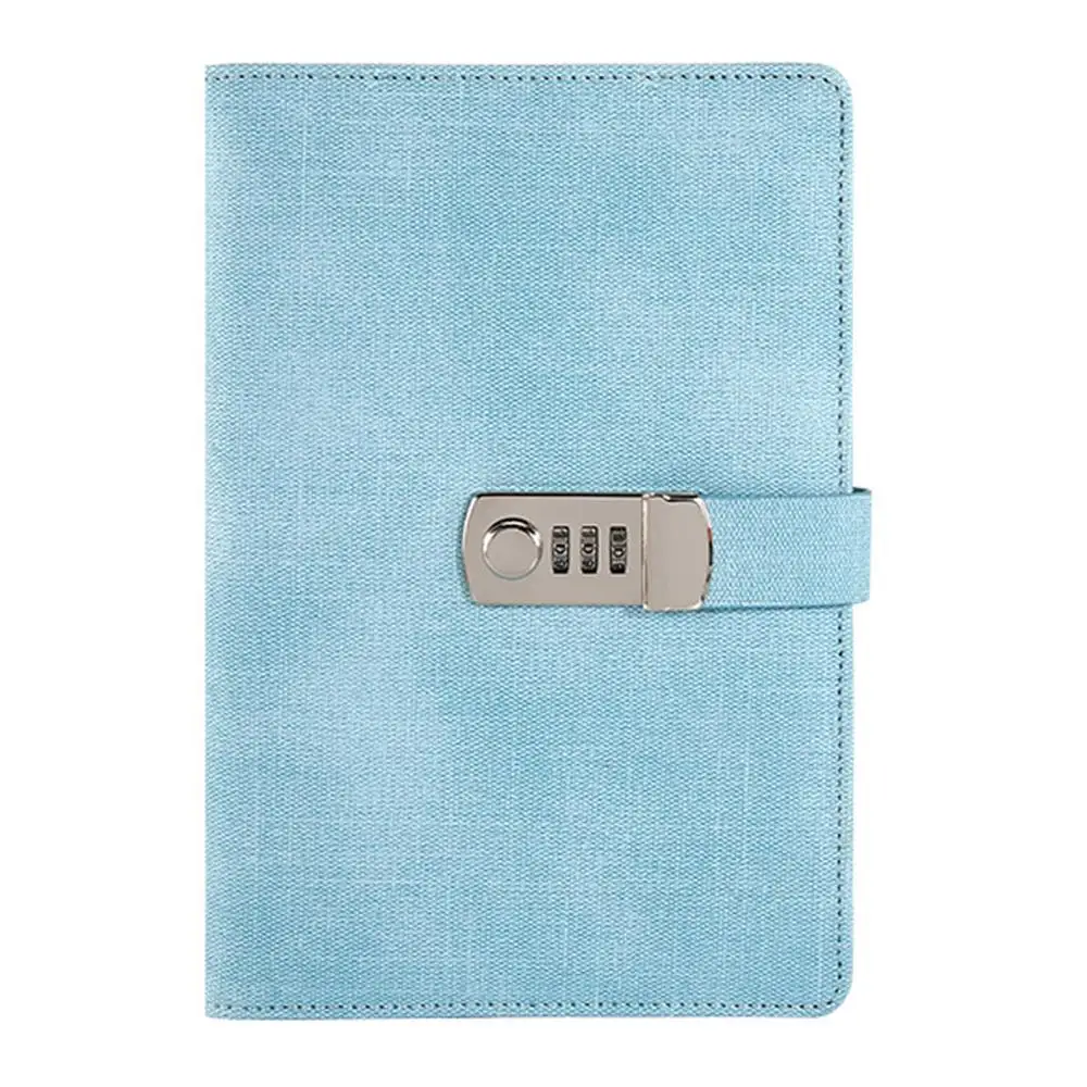 Password Book Female Thickened Notepad Retro Canvas With Lock A5 Creative Diary Stationery Handbook Notebook Book