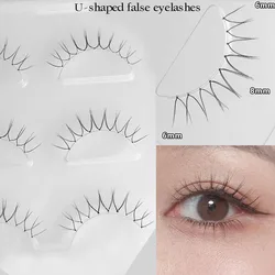 Korean Girl Group U Shaped False Eyelashes Natural Transparent Stem Handmade Lashes Makeup Fairy Grafting Eyelash Extension