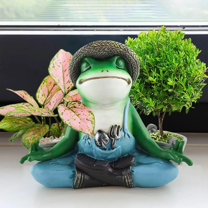 

Frog Succulent Pots Resin Frog Planter For Succulent Portable Animal Succulent Planter With Drain Hole For Garden Offices Patio