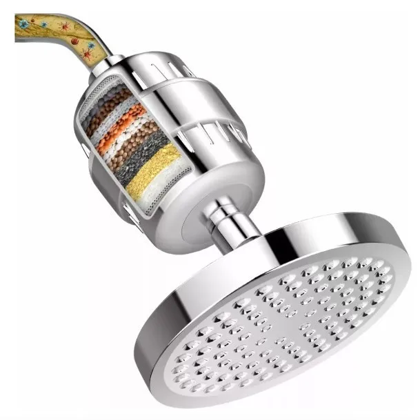 

Shower filter set, pressurized 6-inch top spray belt shower water filter, filters sediment and hard water