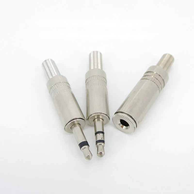 1/5x 3.5mm mono/Stereo 2 3 pole Metal Male female Jack Plug Solder audio socket adapter socket for Headset Earphone connector r1